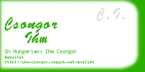 csongor ihm business card